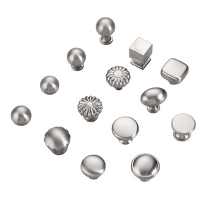Minimalist <b>Silver</b> Brushed Cabinet <b>Knobs</b> Zinc Alloy Round Spherical Design Durable <b>Drawer</b> Wardrobe Handle - Product Image 5