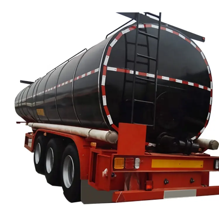3 Axles Heated Bitumen/Asphalt Tank Semi Trailer with Heat Preservation
