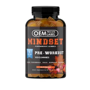 OEM Amino Acid Energy Gummies Pre Workout Gummy Vegan Vitamin B12 Creatine Sports Energy Beta-Alanine Preworkout Supplement