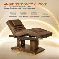 Lit de massage électrique personnalisé à 4 moteurs, inclinable et chauffant, pour salon de beauté de luxe, lit cosmétique à 4 moteurs pour massage facial