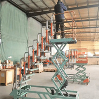 Escalier d'échelles télescopiques en alliage d'aluminium réglable en hauteur avec plate-forme de travail aérien capacité de 350KG pour une utilisation en supermarché et en salle de sport