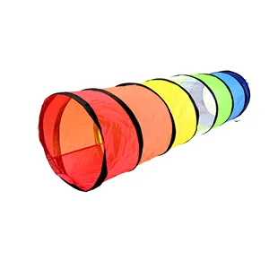 Nuovo prodotto colorato arcobaleno Tunnel di gioco per interni pieghevole per bambini che giocano a Tunnel per strisciare per bambini