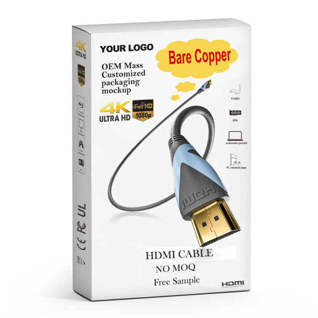 High Speed Professional 4K Gold Plated for Cable with PVC Jacket and Braid Shielding for Projectors & Monitors MALE-MALE