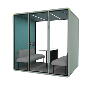 <b>Soundproof</b> Team Discussion Booth 4 Seater Office Pod For Open Plan Workplace - Product Image 2