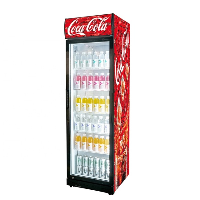 Commercial Display Refrigerator Single Glass Door Drink Beverage Fridge