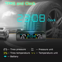 Système de capteurs TPMS sans fil solaire numérique CARQSENG TY18 12V avec 4 capteurs externes et écran LED pour automobiles
