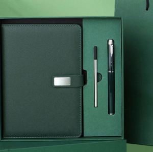 Coffrets cadeaux d'affaires de luxe avec logo personnalisé, carnet en cuir avec reliure cousue et stylo - Product Image 3