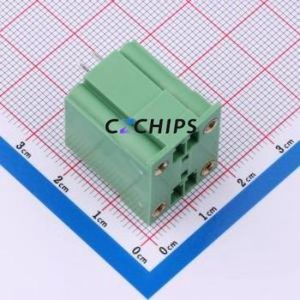 DB2EVHM-3.5-2*2P-GN Plug-in Terminal Block Through hole,P=3.5mm Connector Board-to-Board / Socket Closed Screw Fixing 2x2P 3.5mm - Product Image 1