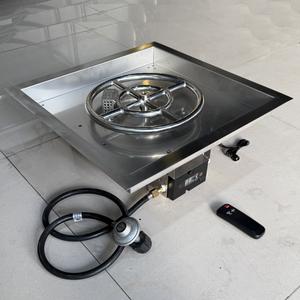 आउटडोर फायर पिट टेबल के लिए 22 इंच स्टेनलेस स्टील स्क्वायर गैस रिमोट कंट्रोल फायर पिट बर्नर किट सिस्टम - Product Image 2