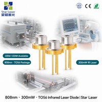 Diode laser infrarouge UOC U-LD-80C051Ap 808nm 300mW TO-18 5.6mm avec moniteur PD pour le pompage laser