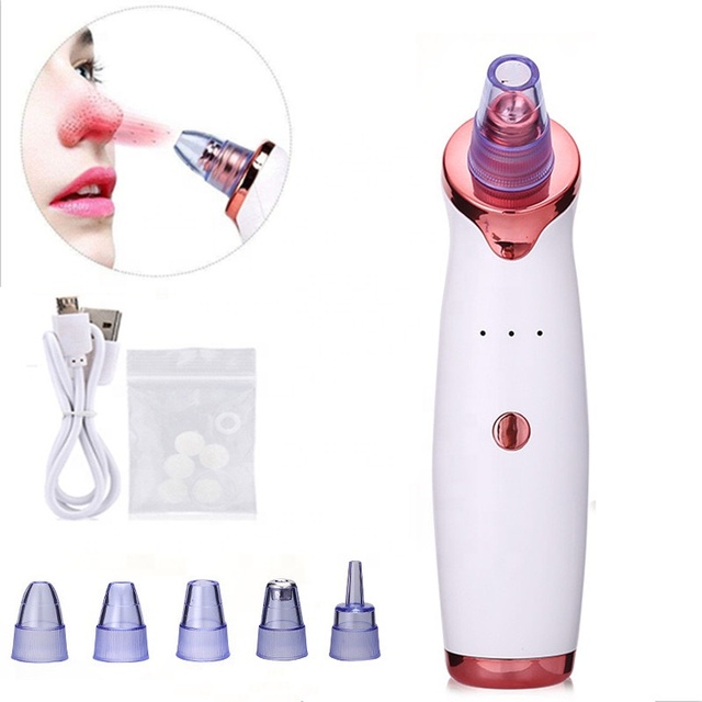 Wireless Rechargeable Blackhead Remover Large Capacity Battery Vacuum Face Nose Pore Acne Cleanser Electric Beauty Machine Car