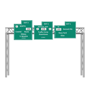 Poteau de signalisation en acier Poteau de sécurité pour parking Panneau d'affichage numérique Poteau de lampadaire Autoroute DMS Traffic LED Display Gantry - Product Image 1