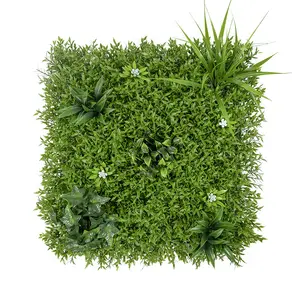 Dikey sistem yeşil bitki plastik çim rulo DIY yapay şimşir duvar