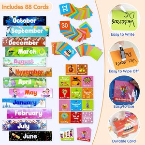 ปฏิทินห้องเรียนแบบแขวนผนัง  วัสดุไนลอน  แบบหลายชิ้น  สำหรับการจัดการเวลา  กลับไปโรงเรียน - Product Image 3