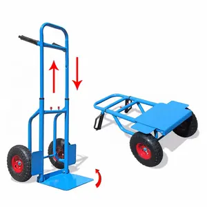 ht1426 cheap price 200kg heavy duty china folding warehouse industrial hand trolley