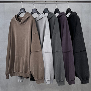 2025 Otoño American Heavyweight Vintage Distressed Snow-Wash Fleece Hoodie - Product Image 2