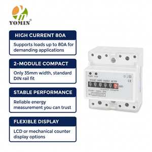 Compteur d'énergie monophasé 2 fils sur rail DIN, 4 modèles, analogique, sans fil, compteur de kilowattheures électrique 230 VCA, compteur de puissance sur rail DIN - Product Image 3
