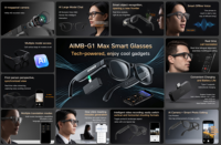 Lunettes Intelligentes IA Légères avec Caméra, Recharge Magnétique 8m, Enregistrement Vidéo Anti-Tremblement, Lunettes Intelligentes avec Assistance IA