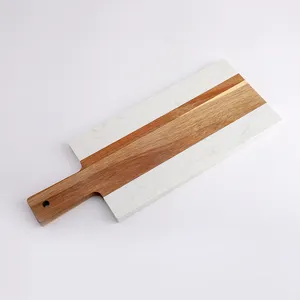 Planche à découper en bois de bambou fromage fait à la main rustique écologique grand marbre créatif naturel personnalisé blanc blocs à découper