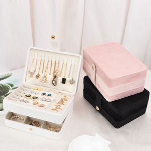 High-quality velvet <b>large</b>-capacity exquisite jewelry storage <b>box</b>, luxurious and anti-oxidation, suitable for daily use - Product Image 4