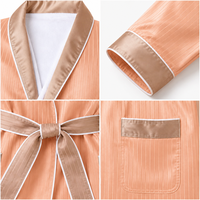 Robe Kimono Unisexe à Col, Double Face, Orange, Confortable et Ajustée pour Usage Quotidien et Vacances, Vêtement de Détente Ceinturé pour Femmes, Vente en Gros