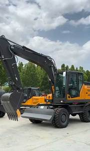Excavadora de Ruedas PW75 de 6.6 Toneladas, Excavadora Hidráulica con Motor Yangdong de 60kW, 1 Año de Garantía, Cucharón de 0.36m, Alto Momento de Carga - Product Image 4