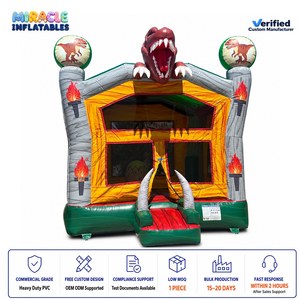 Château gonflable 3D Dinosaure T-Rex, trampoline pour enfants avec tours imprimées dinosaures, idéal pour fêtes d'anniversaire et parcs - Product Image 1