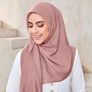 Foulard en coton biodégradable tissé doux et respirant, Hijab en matériau écologique de haute qualité