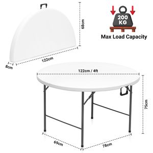 Wholesale 60Inch 5ft 10 People 150cm Wedding Banquet <b>Folding</b> <b>Plastic</b> Round Foldable <b>Table</b> for Events Party - Product Image 2