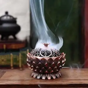 Diskon Besar-besaran! Lotus Bentuk Seng Paduan Tembaga Burner Kuningan Mini Cendana Pedupaan Kreatif Dekorasi Rumah Kantor Dupa Pemegang