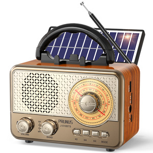 Radio Portátil AM <span class=keywords><strong>FM</strong></span> SW con Altavoz Inalámbrico, el Mejor Sonido, Recargable Solar/Batería USB/USB/TF/Unidad USB/AUX, Radios Retro Vintage - Product Image 1