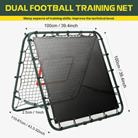 Mini filet de rebond de football double face à angle réglable rouge, adapté aux équipements d'entraînement de football pour enfants en intérieur et en extérieur