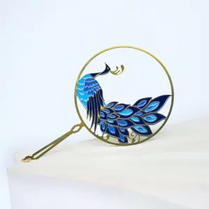 China Supplier Metal Design Unique Personalized Peacock Phoenix Flowers Bookmark Diy Funny Tassels Cute Print Bookmark