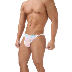Slip Sexy <span class=keywords><strong>in</strong></span> <span class=keywords><strong>Pizzo</strong></span> Floreale Ricamato <span class=keywords><strong>in</strong></span> Nylon Spandex, Slip a Vita Bassa Traspirante Antibatterico Sportivo con Tasca a U Convessa, Bikini Tentazione T - Product Image 2