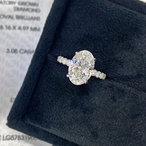Popular Style 18k Solid Gold IGI Certified 1CT Oval Cut Lab Grown Diamond halo Ring Custom Bride Engagement Ring - Product Image 4