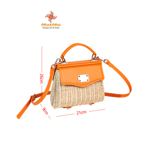 H & T 2025 OEM Pháp Mây Túi Bánh Mì Hoa Dã Ngoại Handmade Dệt Tùy Chỉnh Rơm Wicker Mây Lưu Trữ Giỏ - Product Image 2