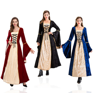 Robe de soirée élégante, tenue aristocratique médiévale, robes de velours vintage de la cour, robes de bal de princesse, robe de fête pour femmes - Product Image 1