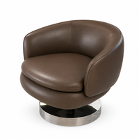 Fauteuil lounge pivotant avec base ronde en métal pour les projets de hôtels de luxe et de clubs