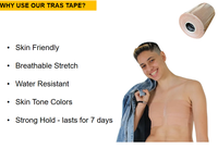 Rouleau de ruban adhésif respirant sans latex couleur chair pour la compression transgenre FTM, alternative au binder pour l'affirmation de genre