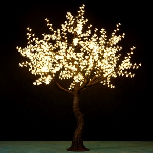 <span class=keywords><strong>Arbre</strong></span> de <span class=keywords><strong>cerisier</strong></span> artificiel illuminé à <span class=keywords><strong>LED</strong></span> blanc chaud de 9 pieds, décoration de jardin paysagère imperméable en métal IP65 pour l'extérieur - Product Image 5