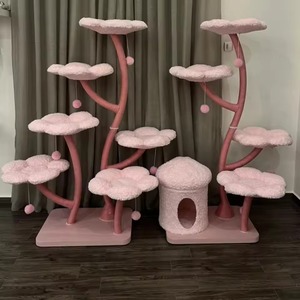 Tempat Tidur Gantung Kucing, Pohon Kucing Tinggi, Bentuk Bunga Lucu, Tiang Garukan Kucing, Rumah Garukan Kucing - Product Image 1