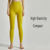 Leggings de yoga taille haute effet seconde peau avec poches, sans démarcation visible, pour femme, longueur 7/8, pour gym, fitness et entraînement, effet push-up fessier