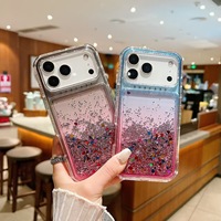 Étui de protection anti-chute XP051 de luxe en TPU+PC avec décoration pailletée, dégradé sable, trois-en-un pour iPhone 17 16 Pro