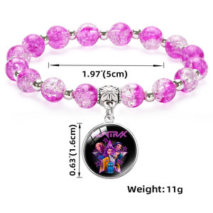<span class=keywords><strong>Bracelet</strong></span> en perles de cristal tendance 2026, pendentif K-pop, <span class=keywords><strong>bracelet</strong></span> en perles de glace craquelée, cadeau, <span class=keywords><strong>bracelet</strong></span> pour enfants - Product Image 2