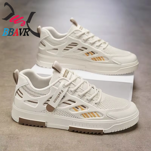 Zapatillas Deportivas Casuales Blancas con Cordones para Hombre, Ligeras, Antideslizantes, Planas, para Caminar - Product Image 3