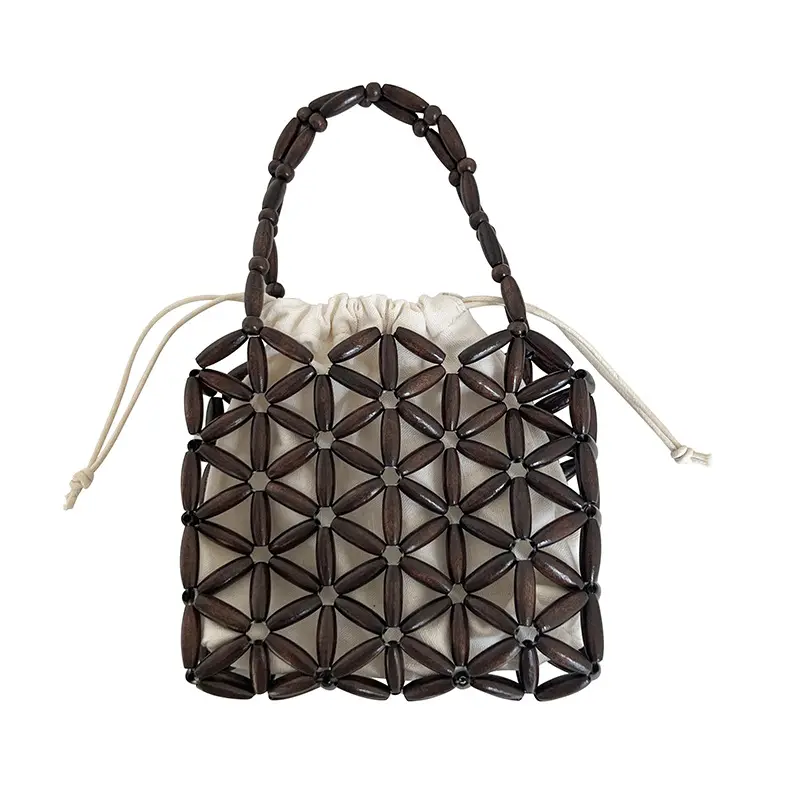 Sıcak satış yeni tasarım yaz el boncuklu çanta moda çanta kadın el boncuklu örgülü çanta