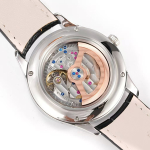 Reloj de Pulsera Profesional Mecánico Automático de Alta Calidad con Caja de Acero Plateado, Triple Fecha, Esfera Blanca y Diseño Celestial Lunar para Hombre - Product Image 3