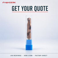 Foret hélicoïdal HANDERK à queue droite, foret hélicoïdal CNC en carbure de tungstène pour machines-outils