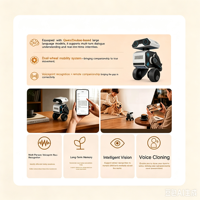 Robot compagnon IA domestique bipède à roues, reconnaissance visuelle, surveillance à distance, interaction vocale, cadeau pour la famille