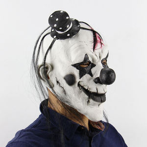 Nicro เครื่องแต่งกายฮาโลวีนปาร์ตี้สยองขวัญน่าขนลุกน่ากลัวหน้ากากยางสมจริงหน้ากากตัวตลกหน้ากากน่ากลัวยิ้มปีศาจปีศาจสีดำคอสเพลย์ - Product Image 4